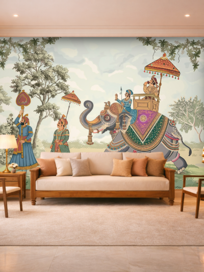 Raj Darshan Royal Elephant Procession Indian Wallpaper
