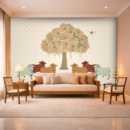 Kamdhenu Pichwai Cow Wallpaper – Indian Heritage Wall Mural