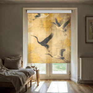Golden Crane Garden Japanese Blind