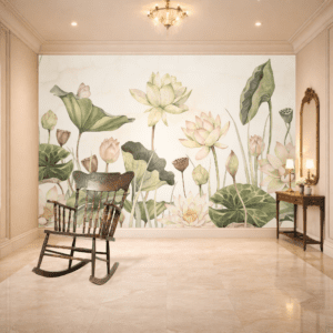 Pastel Lotus Bloom Floral Elegance Wallpaper