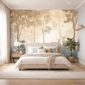 Shadowed Deer Light Jungle Serenity Wallpaper