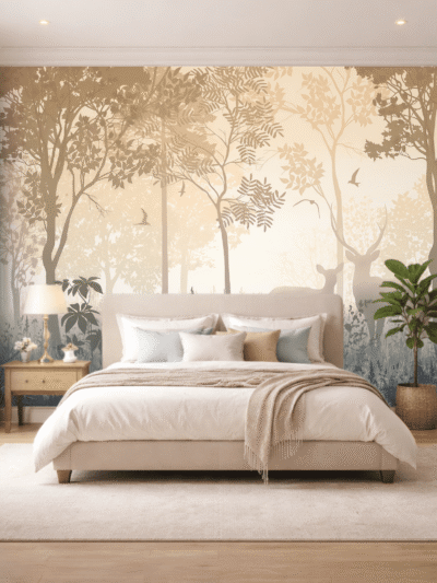 Shadowed Deer Light Jungle Serenity Wallpaper for Calm Spaces