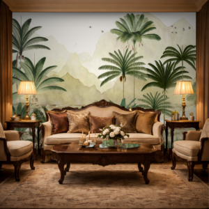 Green Tropical Palm Paradise Wallpaper