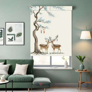 Serene Deer Under Tree Window Blinds