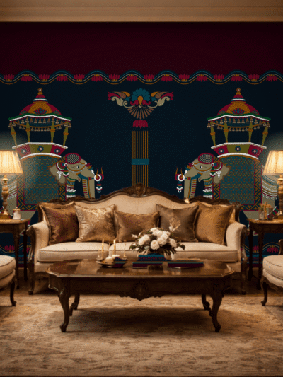 Royal Heritage Elephant Ethnic Motif Wallpaper – Indian Wall Mural