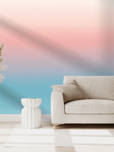 Dreamy Pink Blue Gradient Horizon Wallpaper – Modern Ombre Wall Mural
