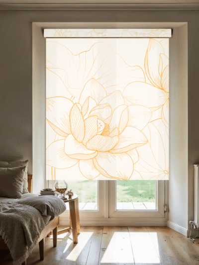 Light Orange Floral Aesthetic Window Blinds – Roller Blinds