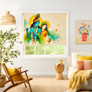 Radha Krishna Water Art Devotional Blinds