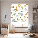 Cartoon Safari Animals Kids Blinds – Window Roller Blinds