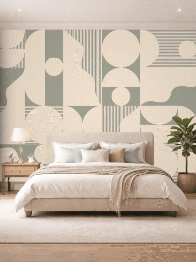 Abstract Grey Geometric Modern Wallpaper – Contemporary Wall Mural