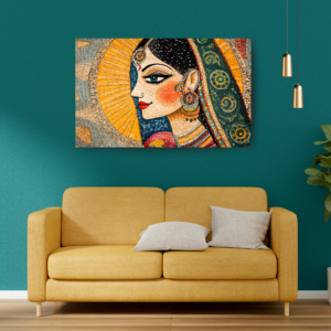 Multicolor Traditional Woman Ethnic Canvas Art