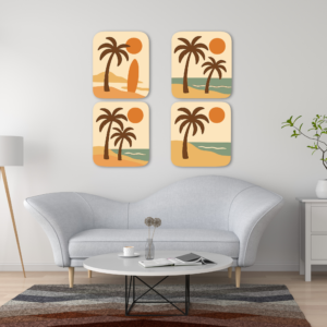 Tropical Botanical Set of Four Canvas