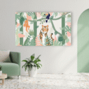 Pastel Graphic Jungle Botanical Canvas Art – Modern Nature Wall Decor