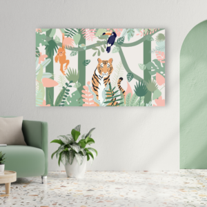 Pastel Graphic Jungle Modern Canvas Art