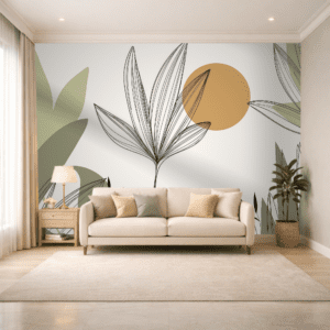 Bare Palm Minimal Outline Wallpaper 2048 size