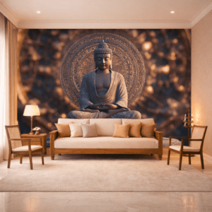Copper Buddha Dark Mystic Luxury Wallpaper