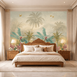Silent Tropical Leaves Serenity Wallpaper