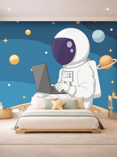Astronaut Space Adventure Kids Room Wallpaper for Explorers