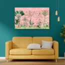 Blush Tropical Leaves Aesthetic Canvas Art for Modern Bedrooms