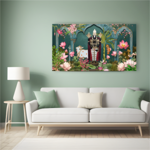 Sacred Venkateshwar Pichwai Temple Canvas