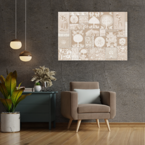 Beige Tribal Nature Animals Heritage Canvas