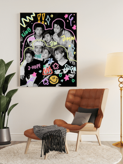 BTS Pop Art Funky Canvas for Youthful Modern Interiors