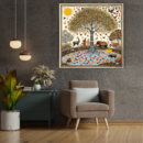 Madhubani Tree Animals Folk Canvas Art for Cultural Interiors