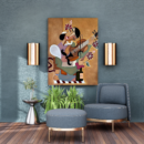 Geometric Violinist Abstract Canvas Art for Music Lovers