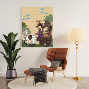 Mahabharat Krishna Chariot Epic Canvas Frame