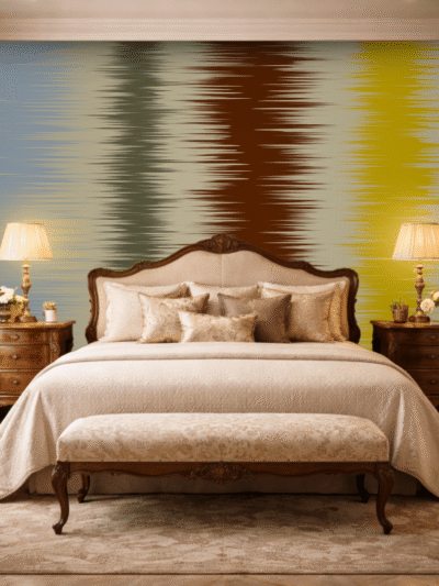WallStorie Vertical Glitch Multicolor Wallpaper - Dynamic Abstract Line Wall Mural for Modern Living Room