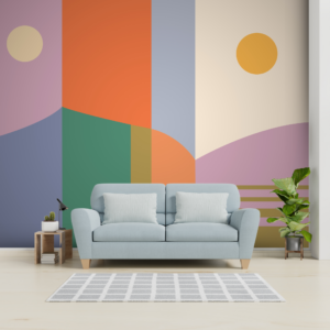 Multicolor Geometric Abstract Modern Wallpaper