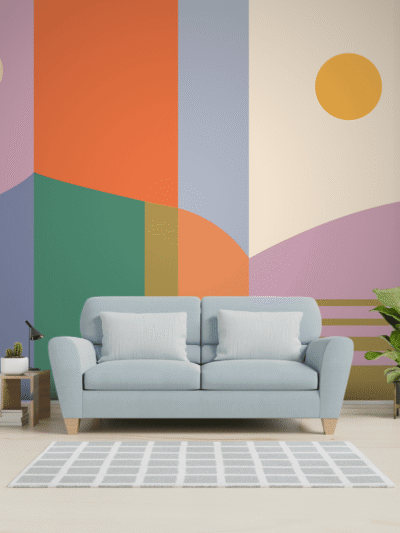 WallStorie Multicolor Geometric Abstract Wallpaper - Modern Shape Wall Mural for Living Room & Office