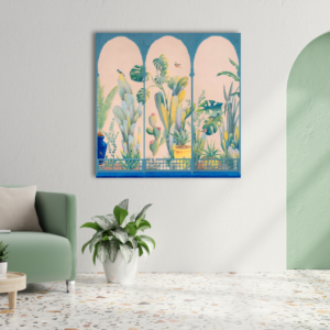 Arched Floral Frame Soft Elegance Canvas