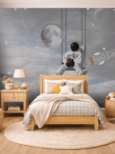 Astronaut Swing Dreamscape Kids Wallpaper for Calm Nurseries